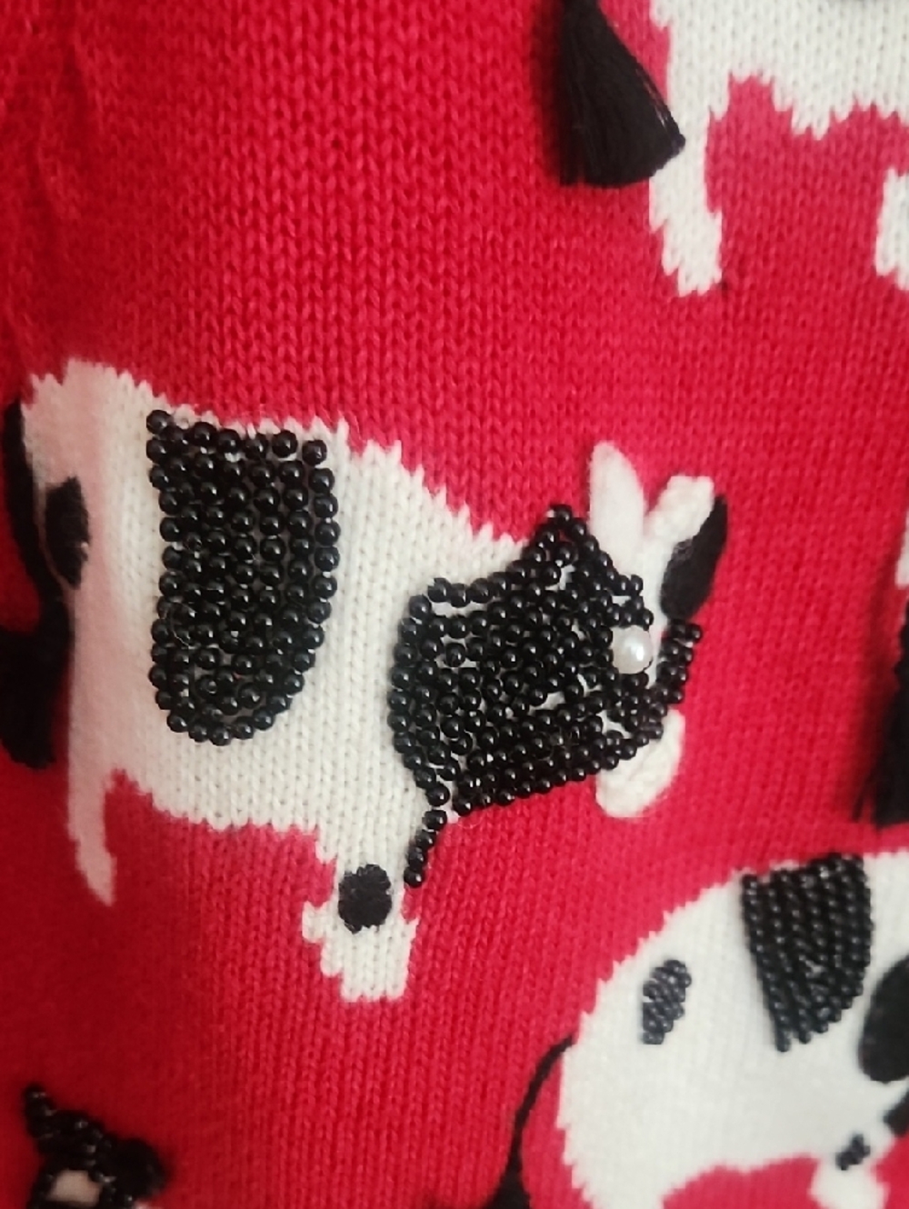 Michael Simon Red Knit Label Detail - Picture 5 of 8